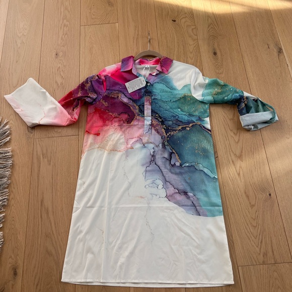 NWT - Marbled long sleeve tunic. Size M - Picture 11 of 13